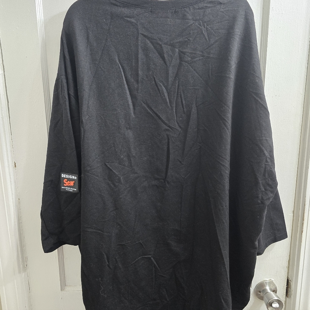 T By Transparente,Black Graphic Oversized Shirt - Picture 5 of 5